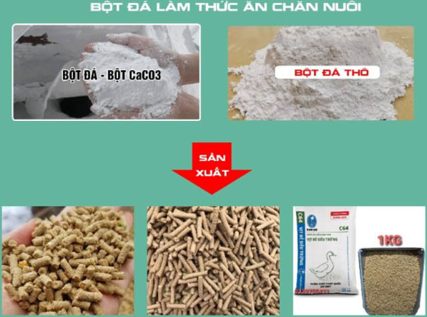 Bột đá CaCO3 làm phụ gia thức ăn chăn nuôi